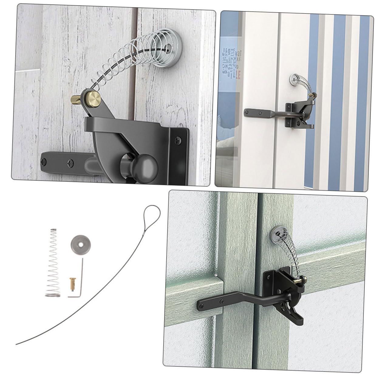 Spring Loaded Remote Cable Latch Gate Latch Cable Spring Loaded Latch Opener Stainless Steel Fence Gate ...