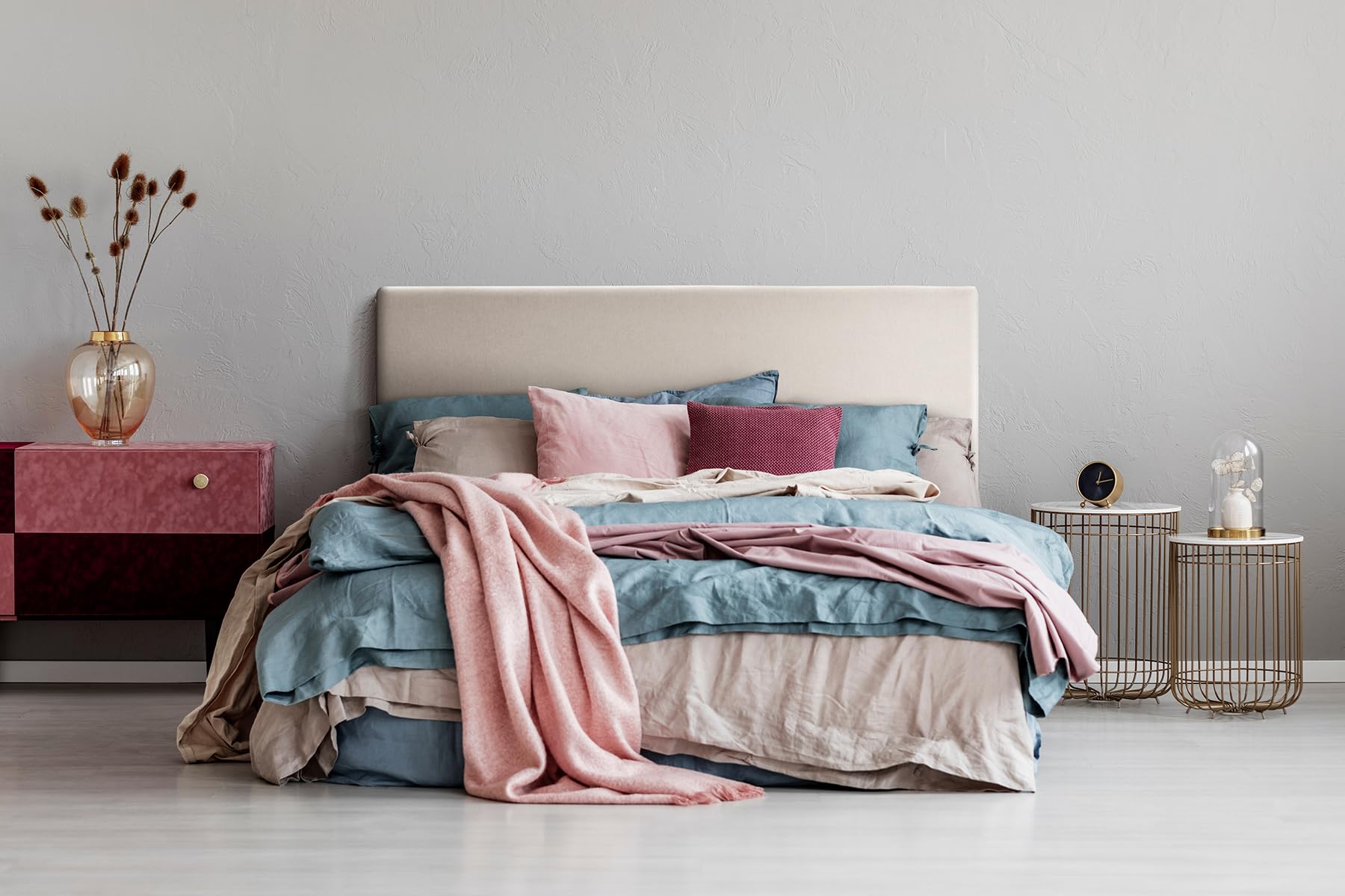 SUENOSZZZ-ESPECIALISTAS DEL DESCANSO Cabecero de Cama Liso tapizado en Tela para Camas de 90 y 105 (115 x 120 cm) Tela Verde Agua