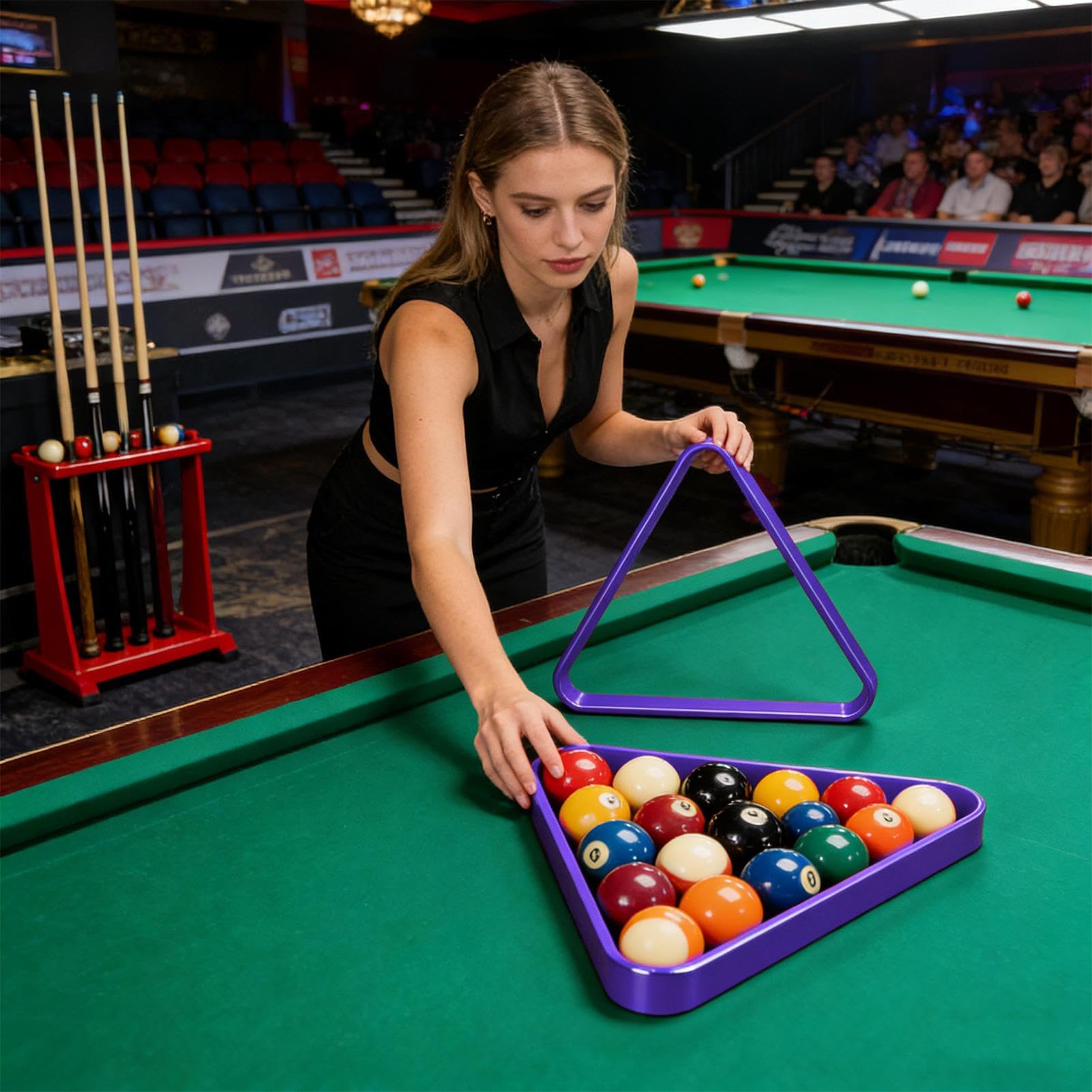 Scaffale triangolare da biliardo, accessorio da biliardo di posizionamento, con materiale di alta qualità, accessorio da tavolo da biliardo con design stabile, attrezzatura da gioco, per allenamento