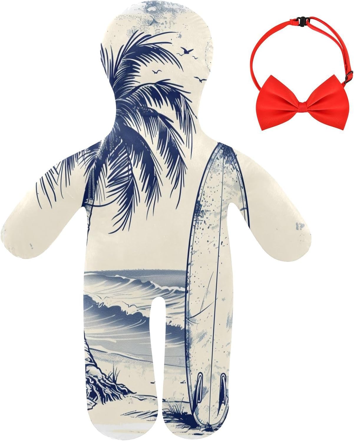 Surfboard and Beach Human-Shaped Pillow Soft Body Pillows Washable Velvet Pillows for Anxiety Relief Sleeping Cuddling & Support