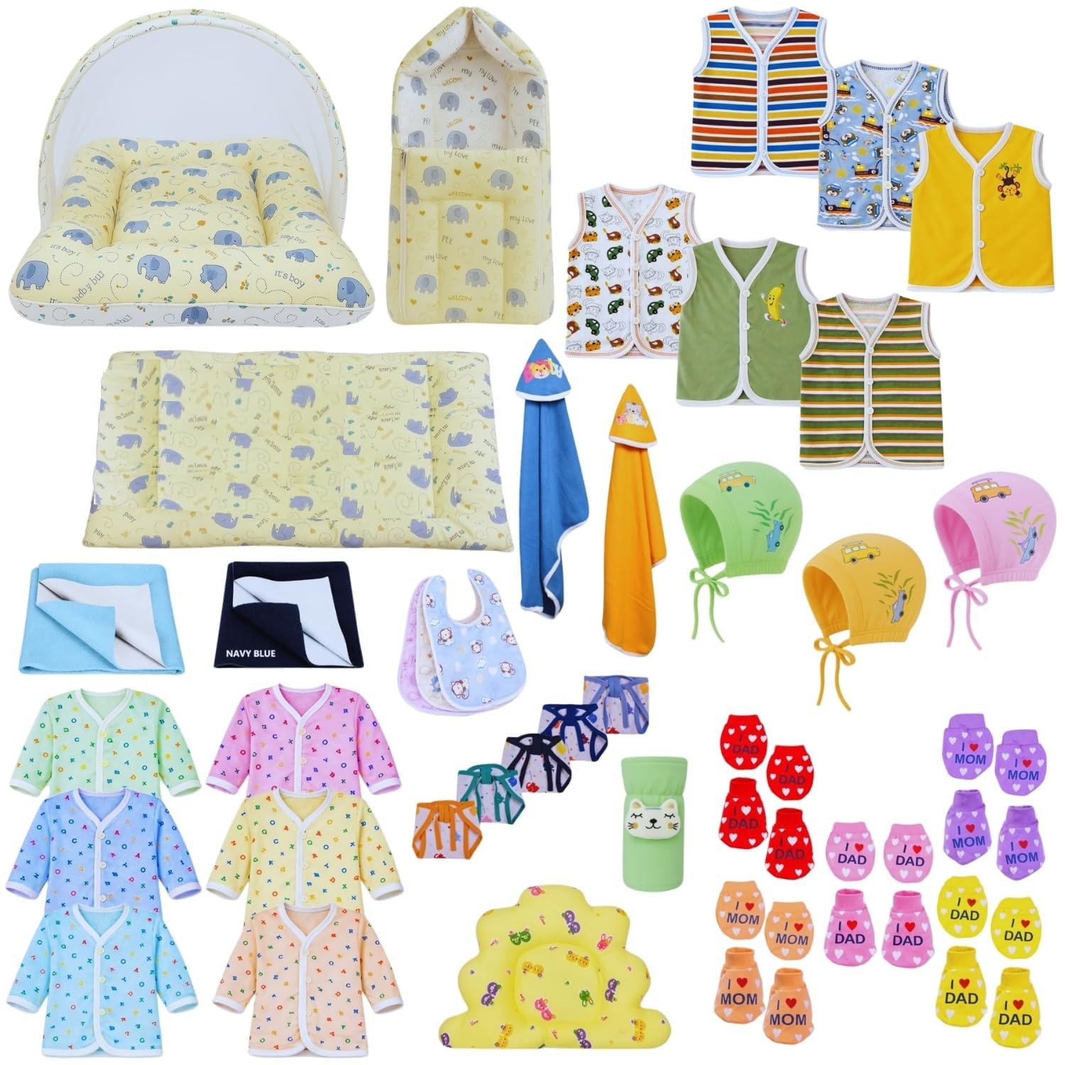 Toddylon Newborn Baby Essentials Kit 42 Items Combo Set | Baby Kit