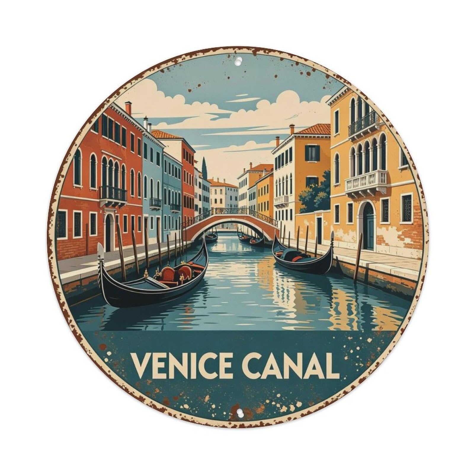 Venice Canal Metal Tin Sign Plaque
