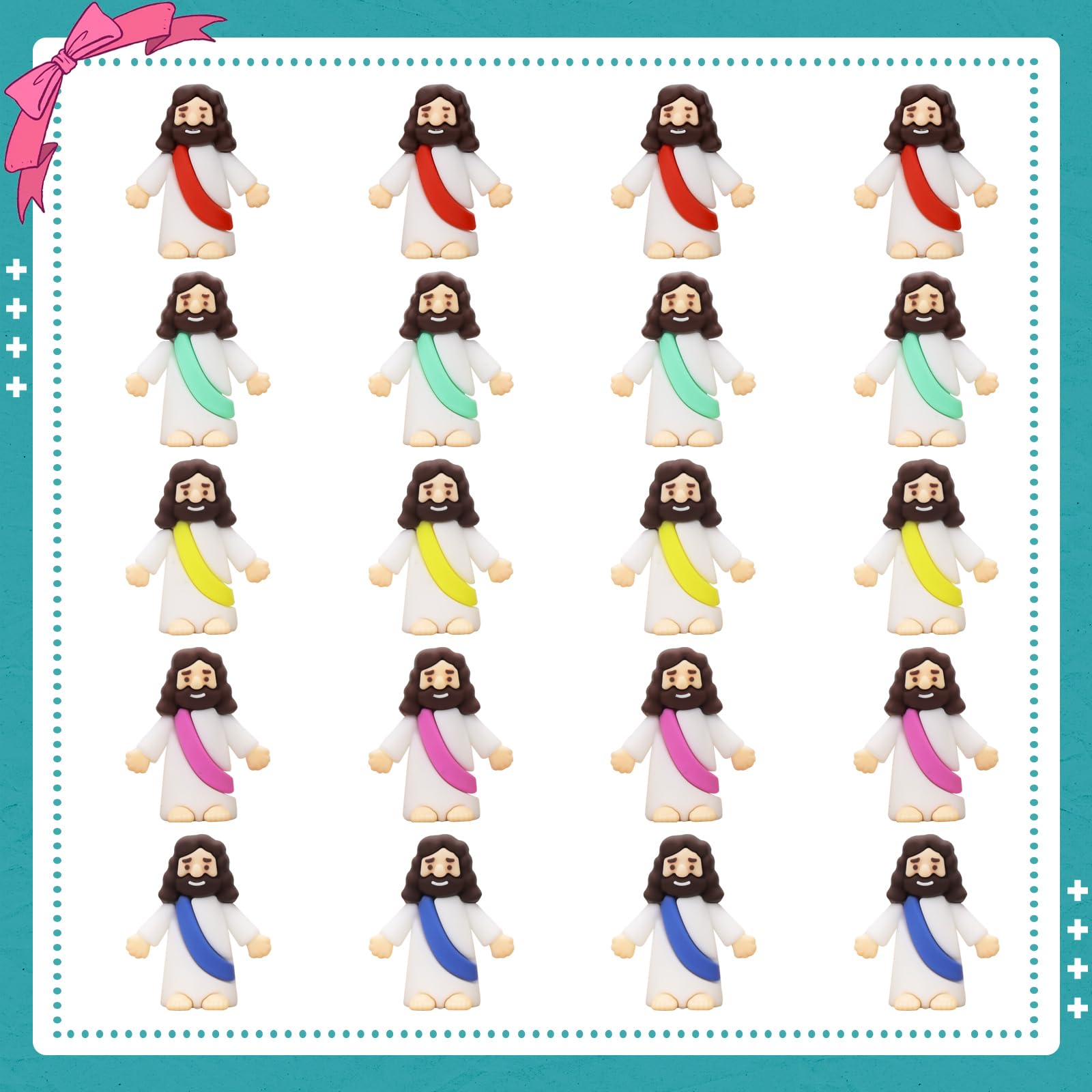 Seprochoo 20 Pcs Little Jesus Figurines Mini Jesus Figures Pocket Jesus Religious Gifts for Easter Egg Stuffers Christmas Decorations to Hide and Seek