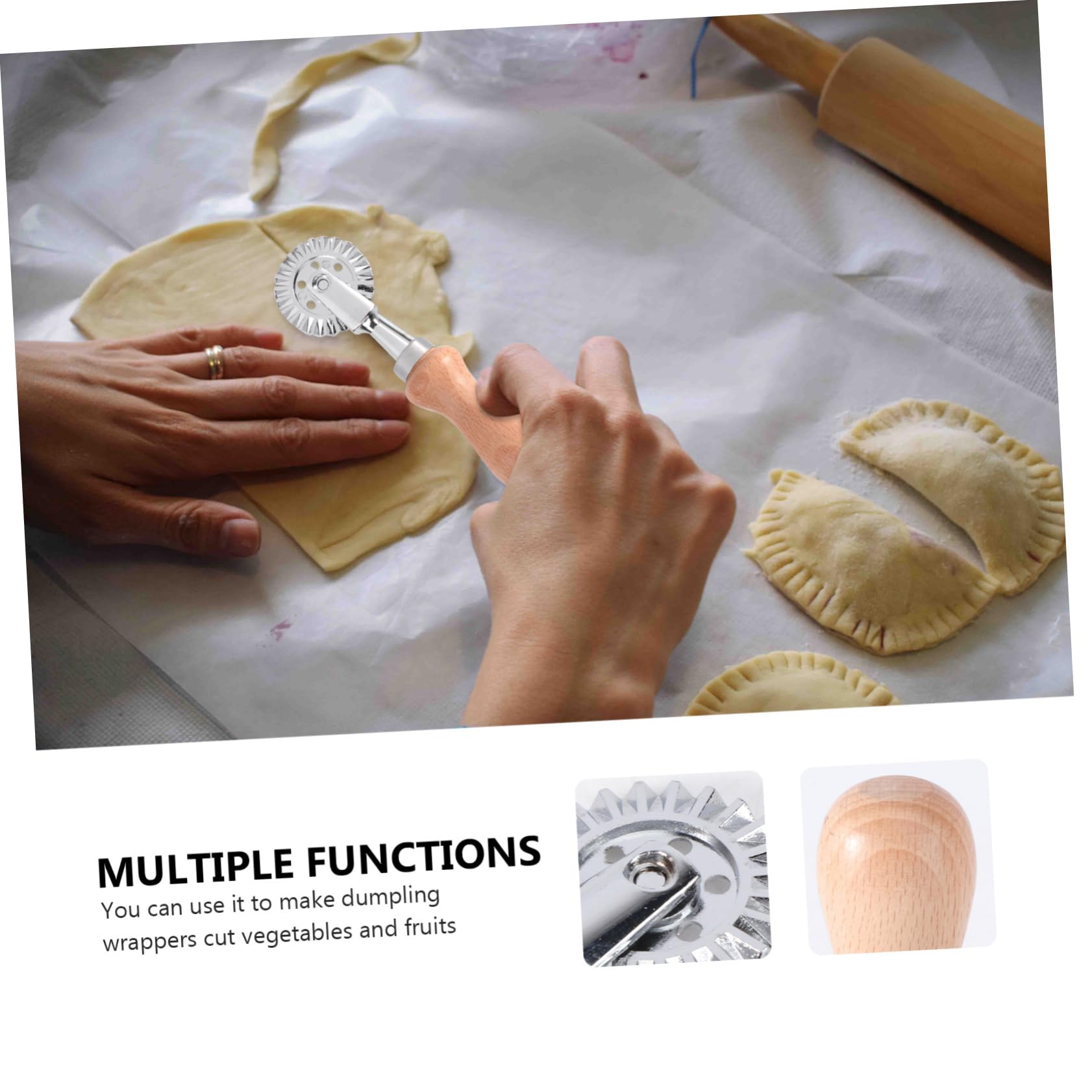 MAGICLULU 6stücke Teiliges Ausstechformen Für Kekse Lace Fondant Form Rund Und Holzgriff Für Plätzchen Und Dumpling-teig Backzubehör Für Kreative Küche