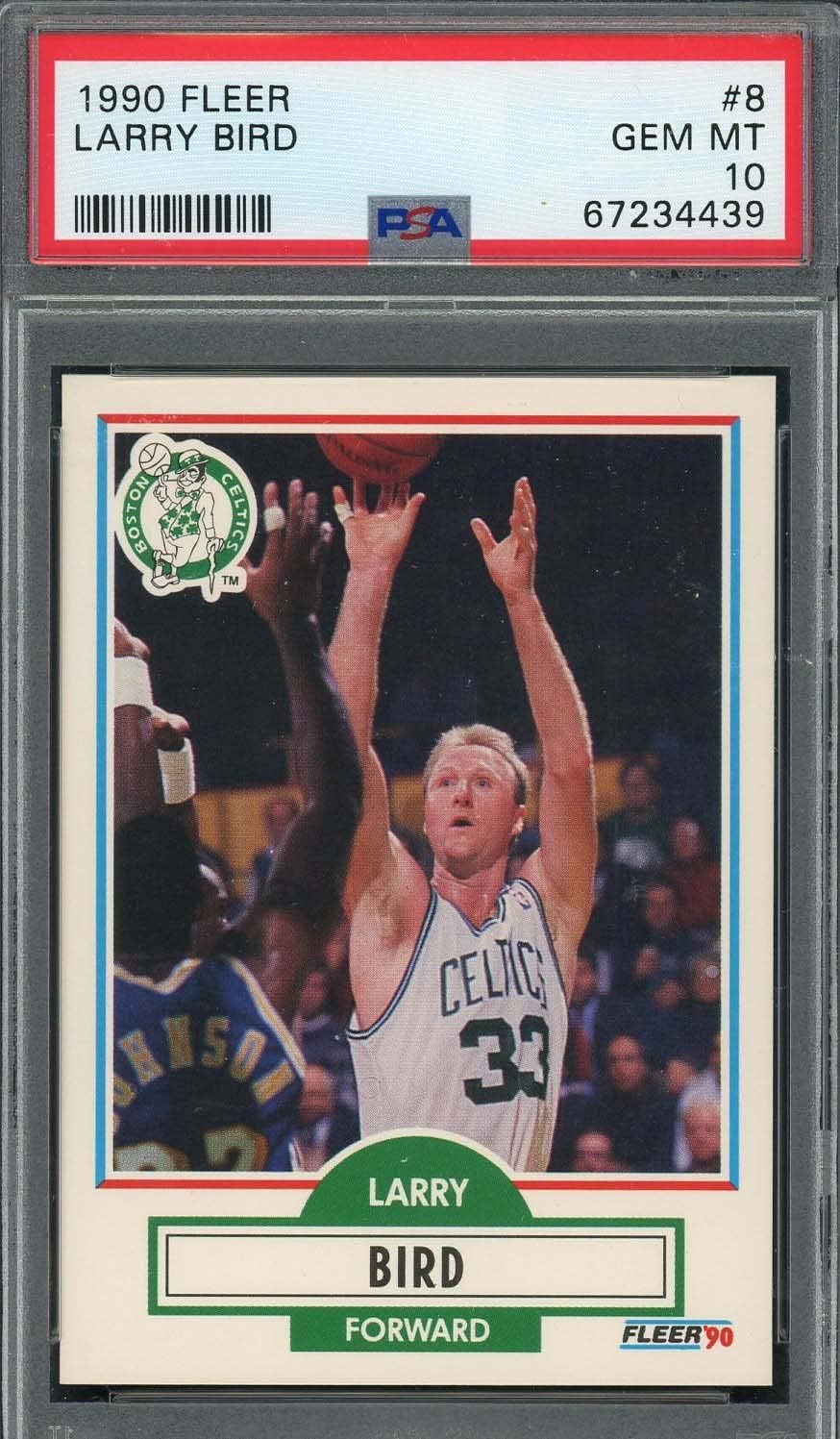 Larry Bird 1990 Fleer Basketball Card #8 Graded PSA 10