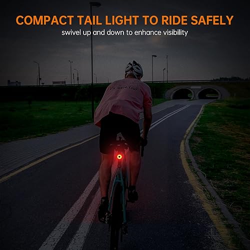 Miniatura 4 de RAVEMEN Luz trasera para bicicleta, 30 lúmenes recargable USB C luz trasera en modo intermitente de advertencia con sensor de luz, IPX6 impermeable