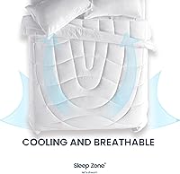 Vista 7 de SLEEP ZONE - Juego de edredón reversible y refrescante tamaño Individual para niños, suave y transpirable para todo el año, color blanco