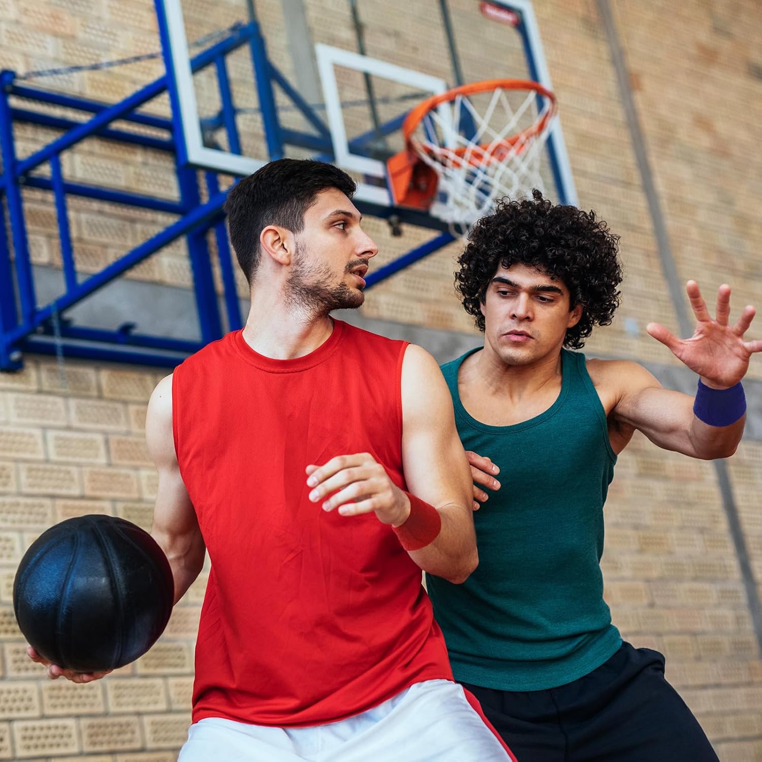 WILLBOND 8 Pack Wrist Sweatbands Sports Wristbands Tennis Sweatbands Neon 80s Thick Cotton Gymnastics Sweat Band International Sports Athletic Wristband for Men Women Party Supplies - Image 3