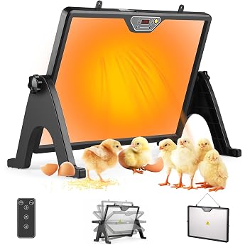 Chick Brooder Heating Plate Chicken Coop Heating Double Sided Breeding Plate for Chicks Ducks and Birds 43.2 x 33 cm Adjustable Temperature and Angle Chicken Warmer Chicken Coop Accessories