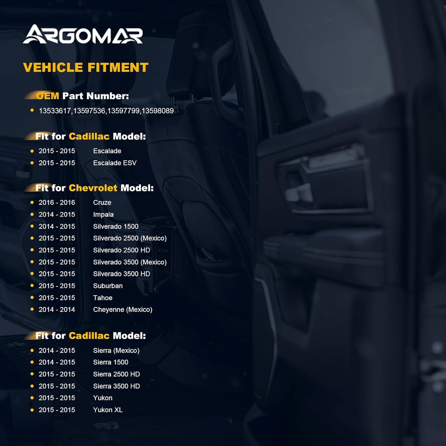 front left driver side door latch lock actuator fits for 2015 cadillac escalade esv,for chevy cruze impala silverado 1500 2500 3500 suburban tahoe, for gmc sierra 1500 2500 3500 yukon xl 13597536