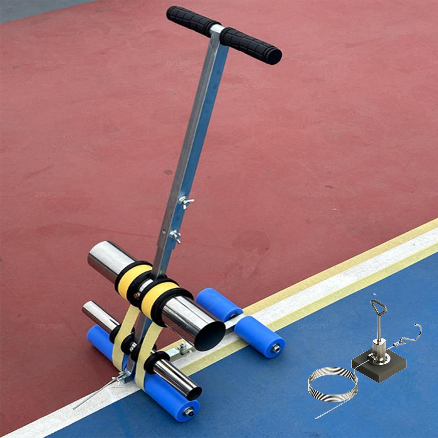 Tracciatore professionale per pavimenti con spaziatura regolabile e kit cerchio per parcheggi e magazzini