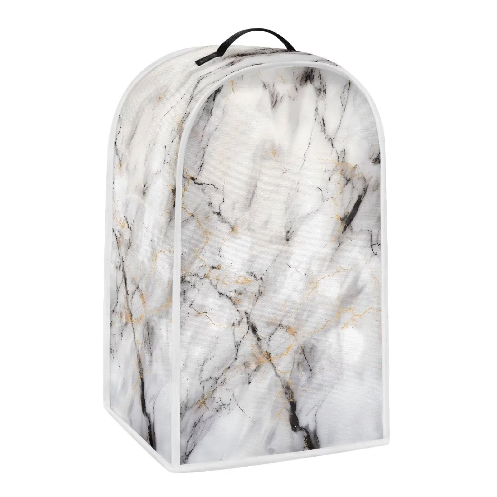 Blender Cover Kitchen Appliance Cover Anti Fingerprint Dust Protection Stain Resistant Coffee Maker Cover Food Processor Dust Cover Stand Mixer Cover with Handle, White Grey Marble