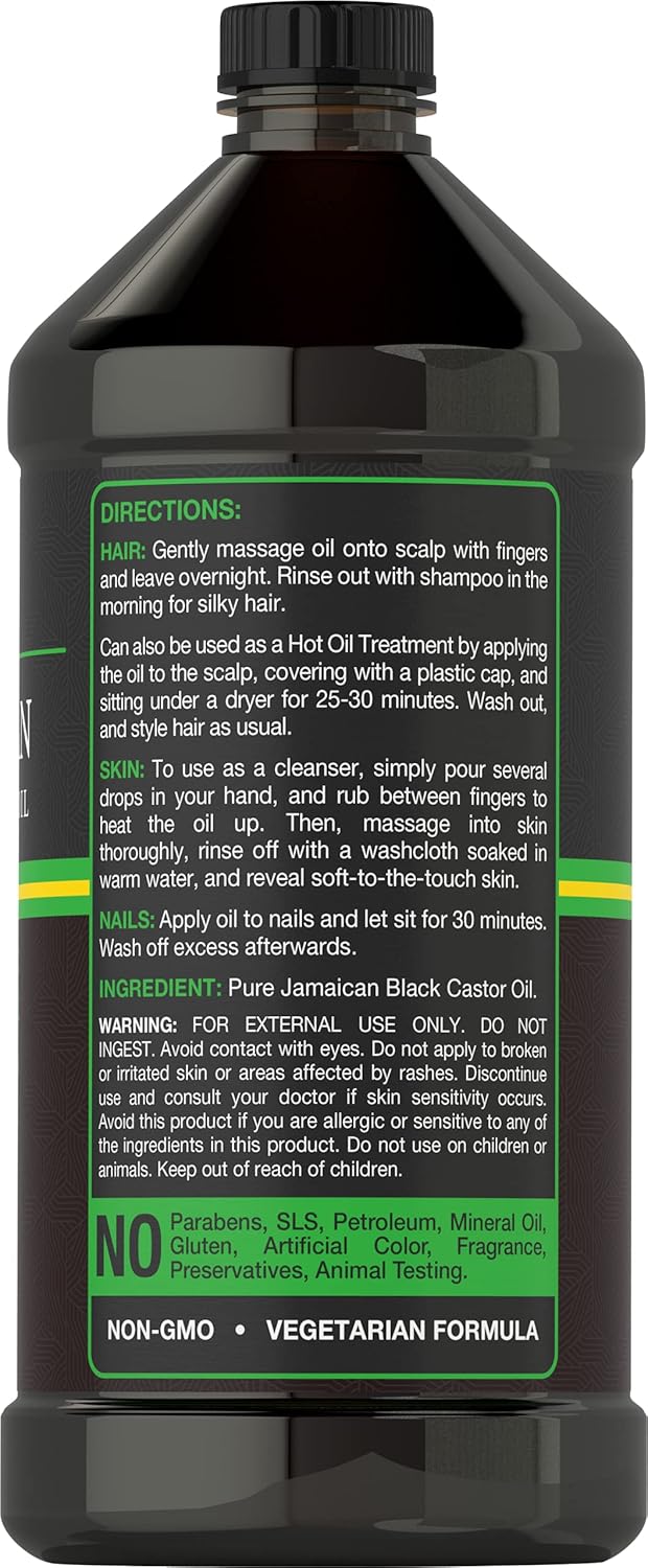 Carlyle Jamaican Black Castor Oil 16oz | Nourish Hair, Skin, and Nails | All Natural Hypoallergenic Conditioner - Image 2