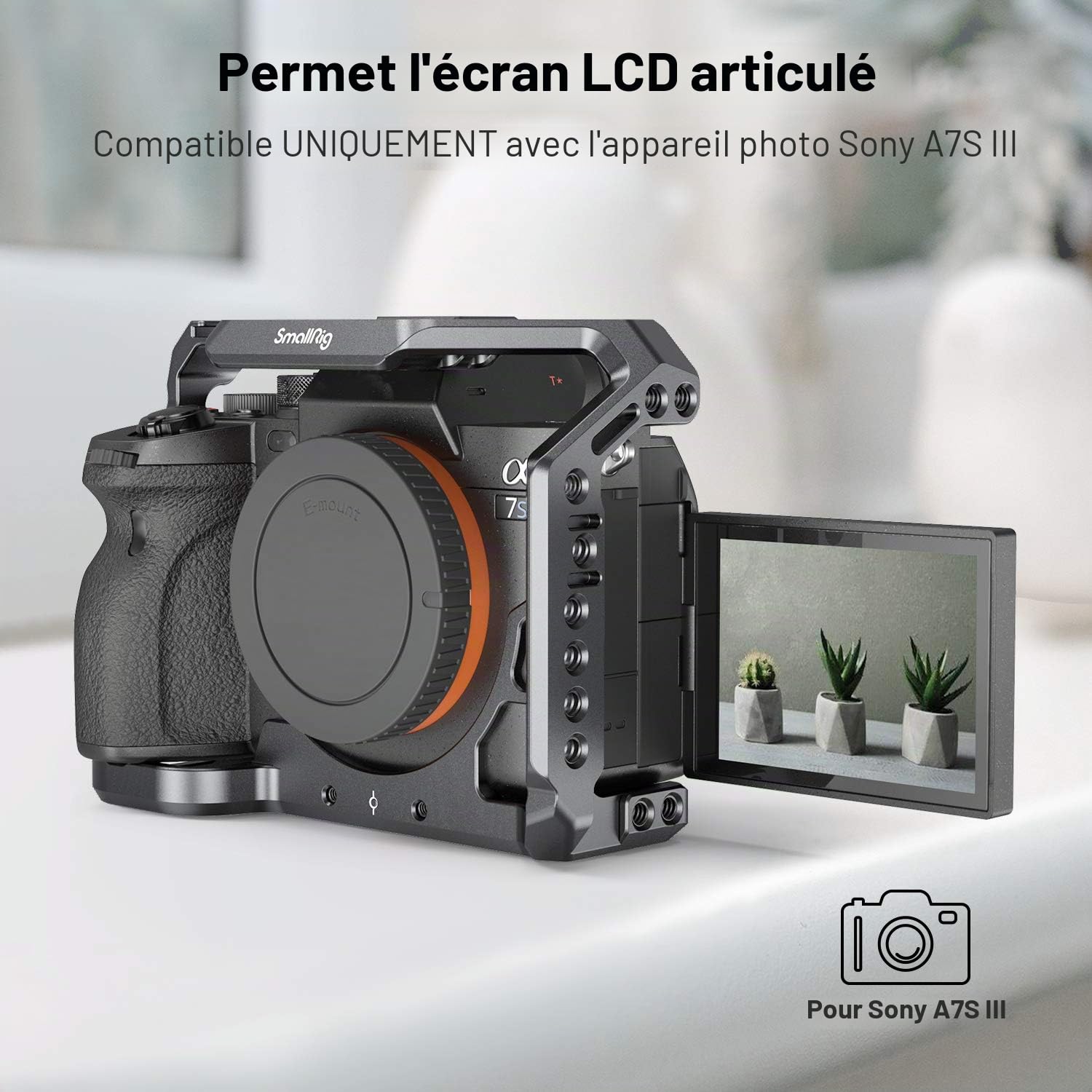SMALLRIG A1 Cage avec Rail NATO Intégré et Support de Cold Shoe pour Sony A1 & A7S III - 2999