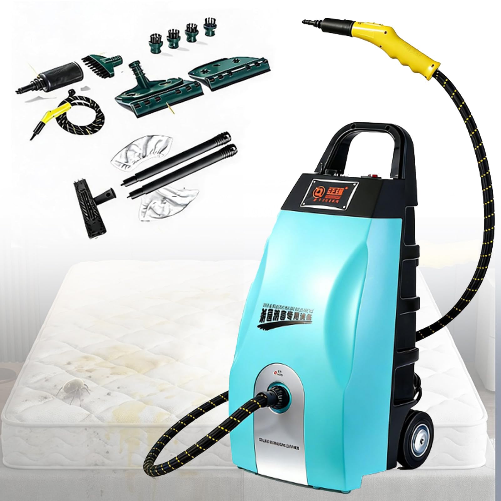 Pulitore a Vapore Professionale ad Alta Pressione da 3000 W. Blue | Pulitore a vapore ad alta temperatura multiuso, riscaldamento rapido in 20 secondi, ampio serbatoio da 3,5 litri.