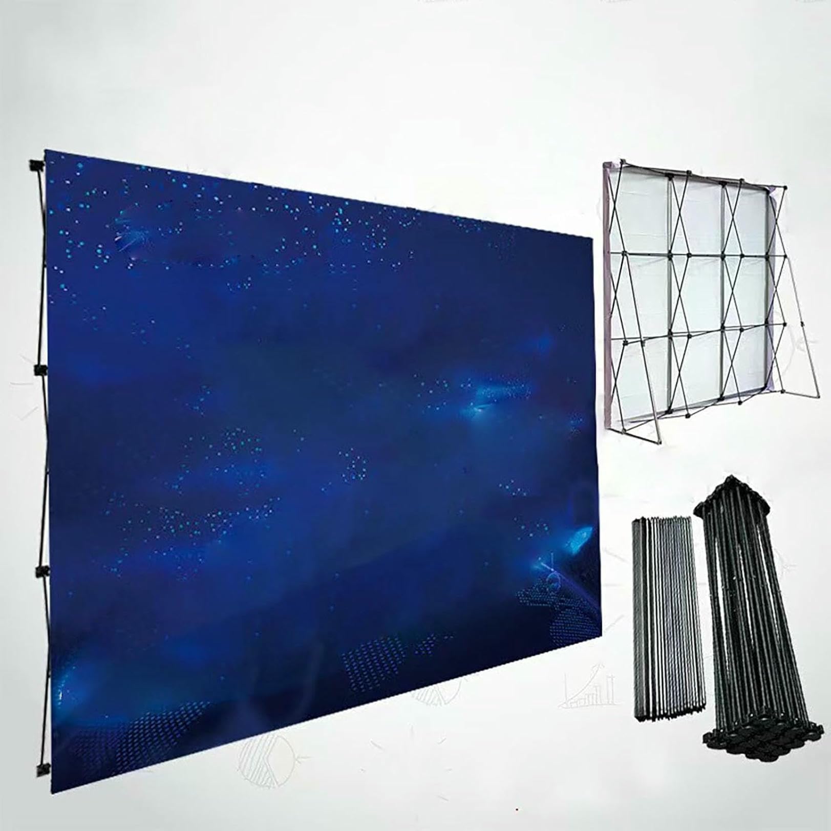 Support d'exposition avec toile de fond en fer pour stand compact