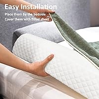 Vista 2 de Shinnwa Protectores de cama para niños pequeños (paquete de 2) riel de espuma viscoelástica y adultos, protector de seguridad Queen, King, cama