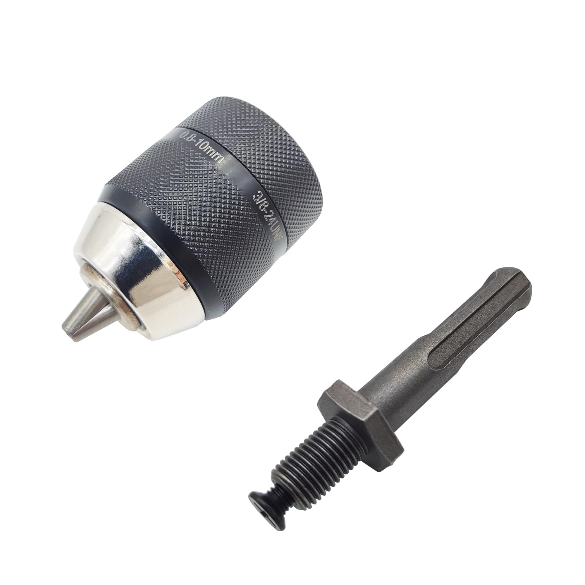 Adapter uchwytu wiertarskiego bez klucza 3/8-24UNF 10mm z chwytem sześciokątnym/SDS/adapterem klucza do wkrętarki udarowej (Color : Chuck and SDS shank)