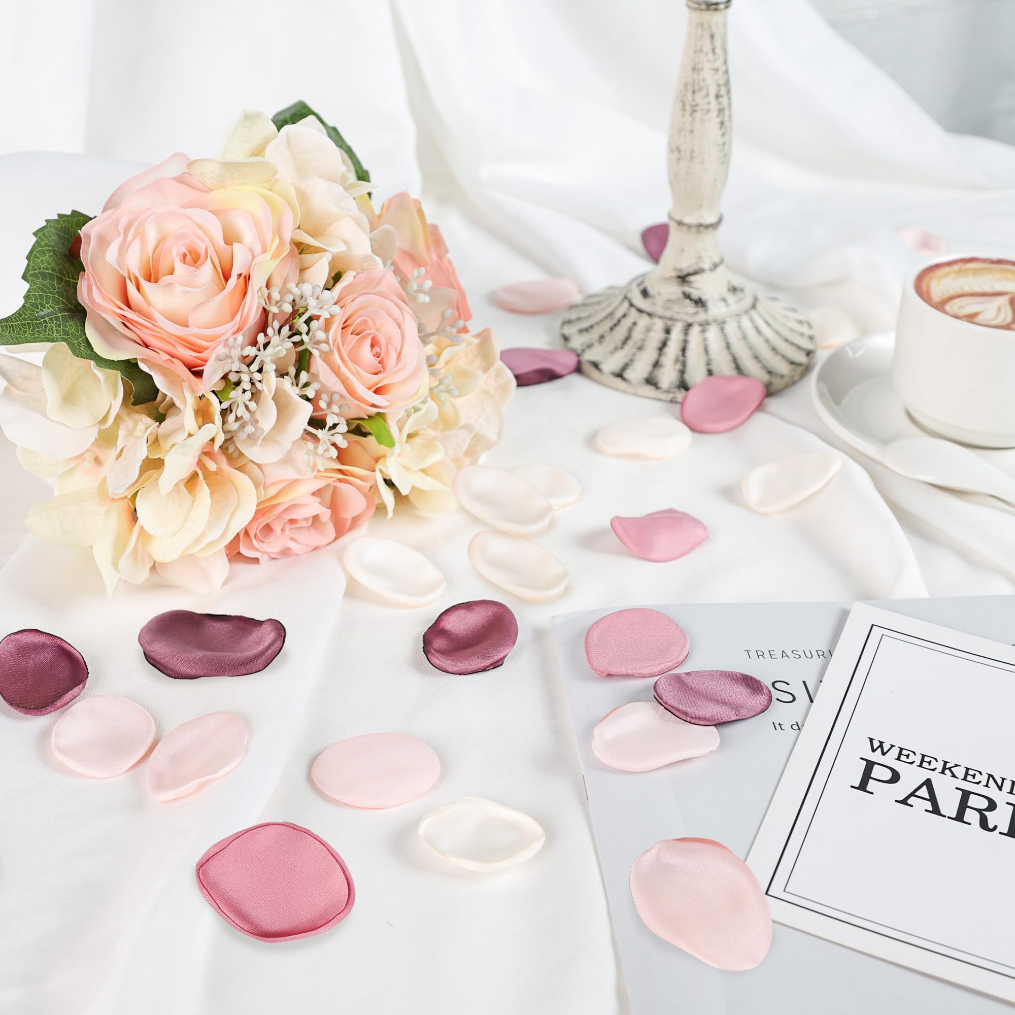 人工シルク 花びら 結婚式 ホームパーティー フローラ ブライダル ピンク Amazon｜Der Rose 300個 造花 シルク フェイクピンク バラの