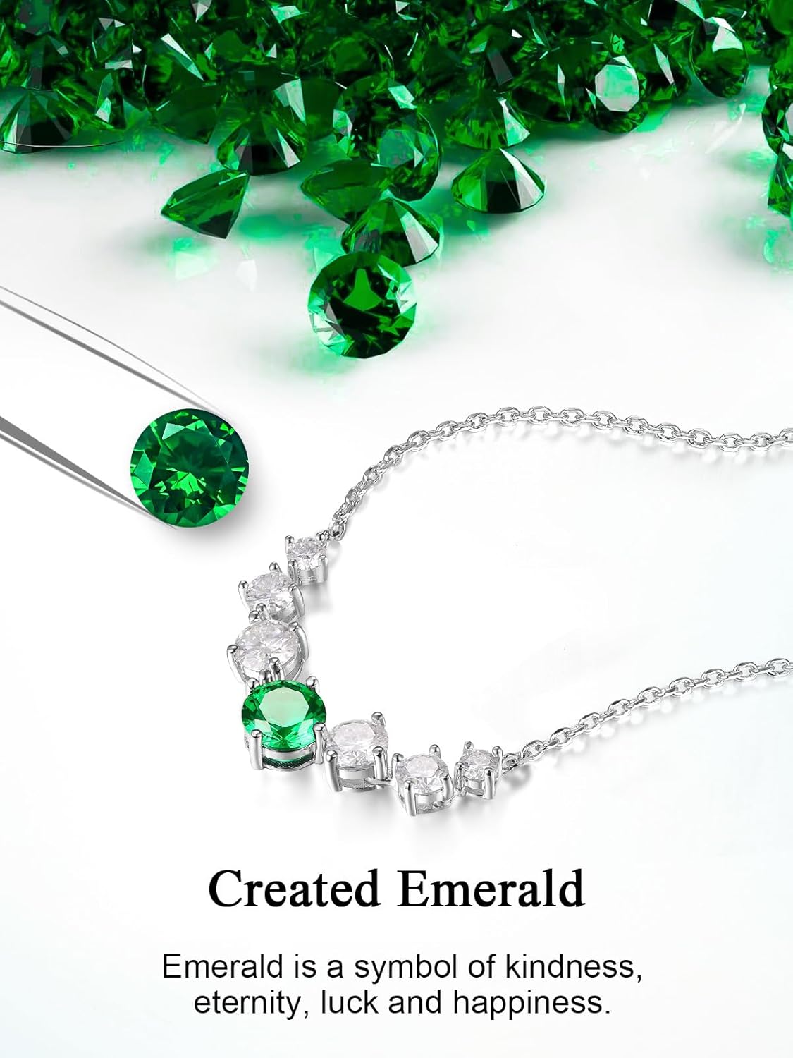 7 Stones Moissanite/Sapphire/Ruby/Emerald Necklace for Women, 2.80/1.62 Carat Pendant Necklace, Solid 925 Sterling Silver, Anniversary Romantic Gift for Her, Birthday Gifts for Mom Wife Daughter - Image 7