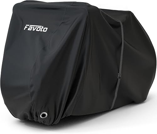 Favoto Funda Bicicleta Exterior Impermeable 210D Oxford para 2-3 Bicicletas | Funda Bici Reforzada Polvo Lluvia Nieve Sol Antiviento con Orificio para Candado MTB Carretera E-Bikes, 200x105x110cm