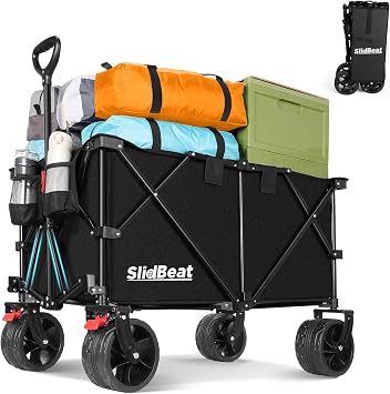 SLIDBEAT Chariot de Plage 220-330L, 200KG, Pliable