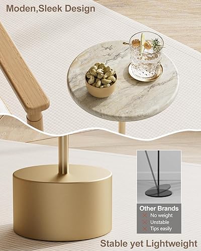 Miniatura 7 de Pedestal de mesa de bebidas, mesa auxiliar redonda, mesas de bebidas para espacios pequeños, mesa auxiliar de pedestal, mesa de pedestal pequeña