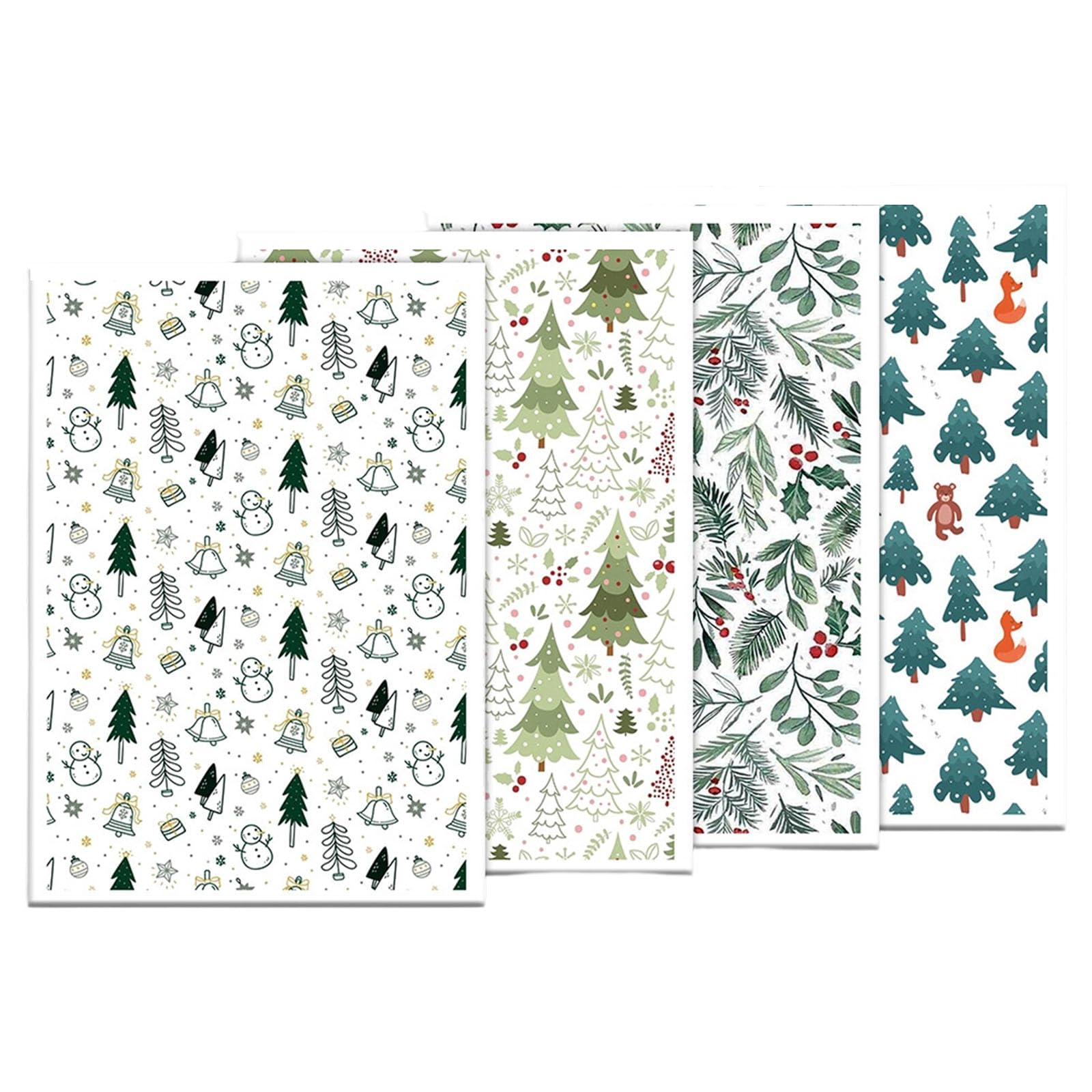 Jazuaiao 4PCS Christmas Transfer Paper 95x138mm for Clay Earring Necklace Making Water Soluble Paper Clay Transfer Sheets Art Sticker