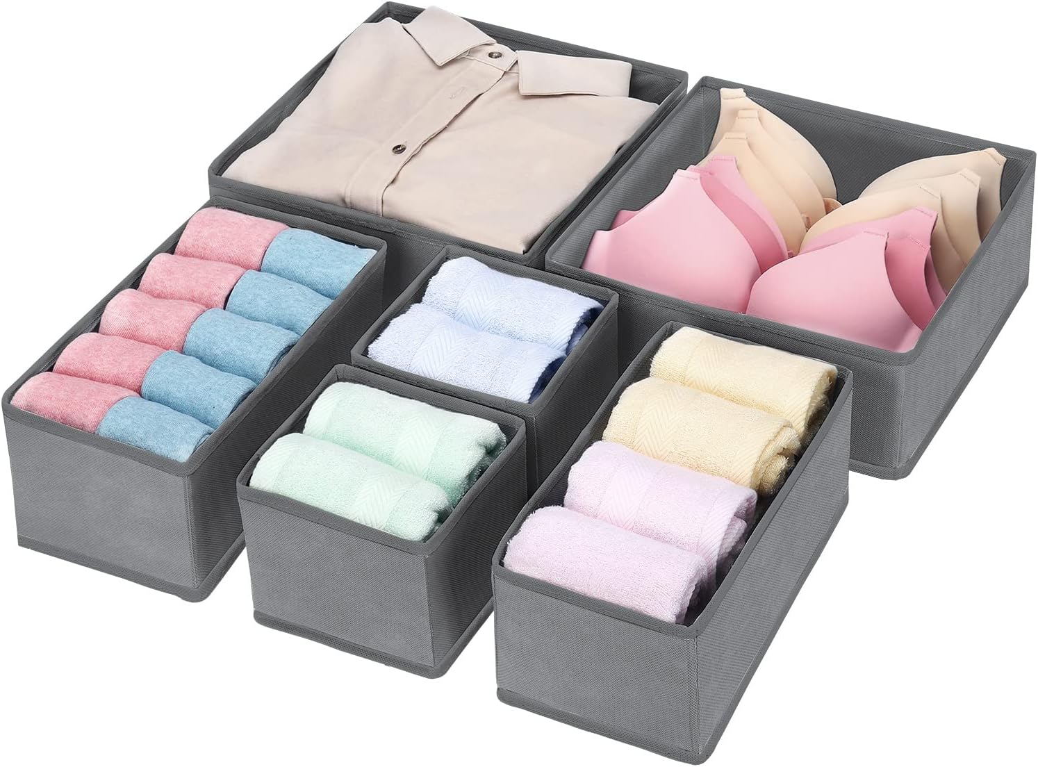 Felibeaco Set of 6 Foldable Clothes Drawer Organizers