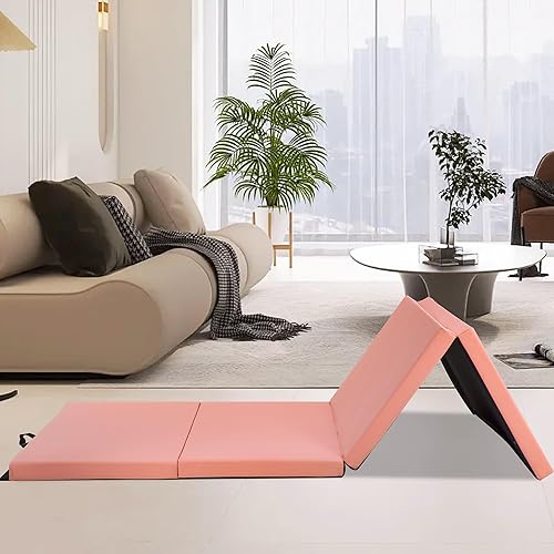 Miniatura 2 de Colchoneta de gimnasia para lucha, tapete de gimnasia plegable, para interiores y exteriores, tapete de gimnasia grueso de piel sintética para
