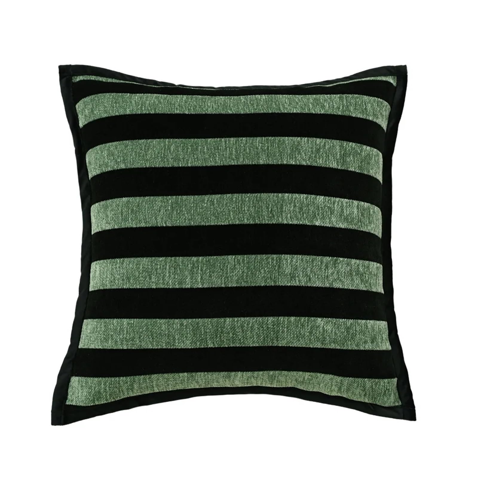 IUVYTA Chenille Pillow Covers Green Cushion Cover 45x45cm Chenille Jacquard Plush Throw Pillow Decoration Ethnic Living(Black stripe)