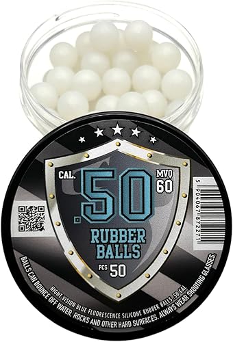 50 bolas de pintura fluorescentes de silicona Rubber Balls de visión nocturna azul que brillan en la oscuridad en 50 cal. para entrenamiento y