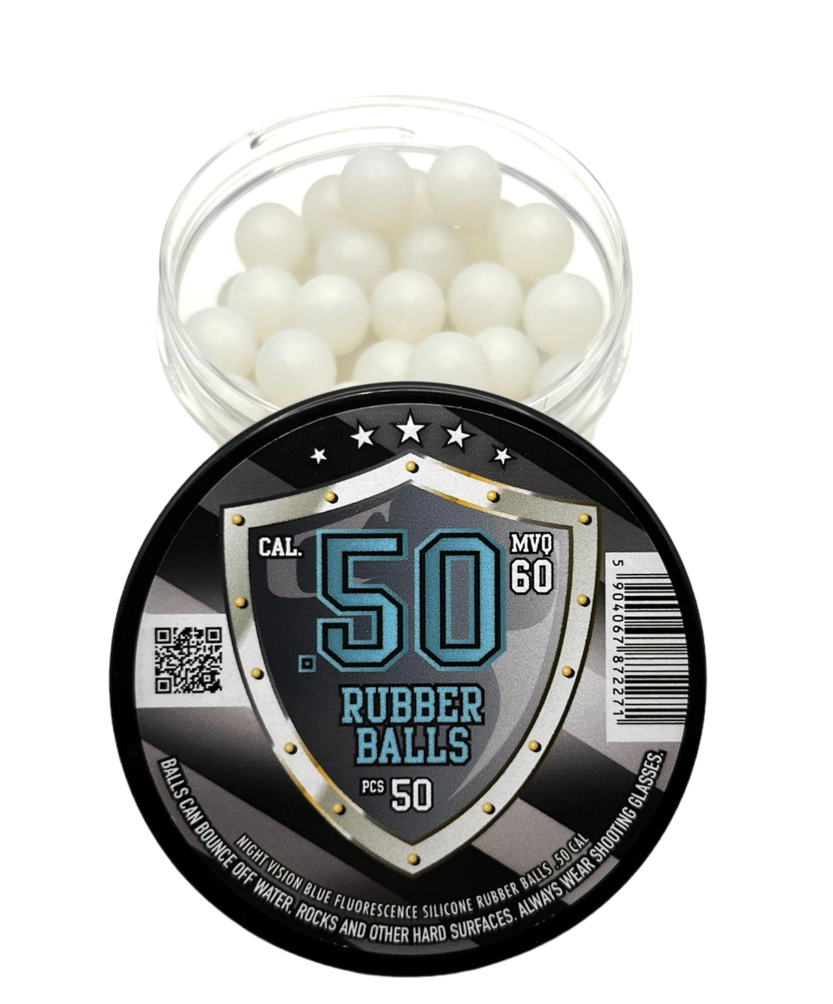 50 x Blue Night Vision Fluorescent Silicon Paintballs Glowing in The Dark in 50 Cal. for Training and Self Home Defense