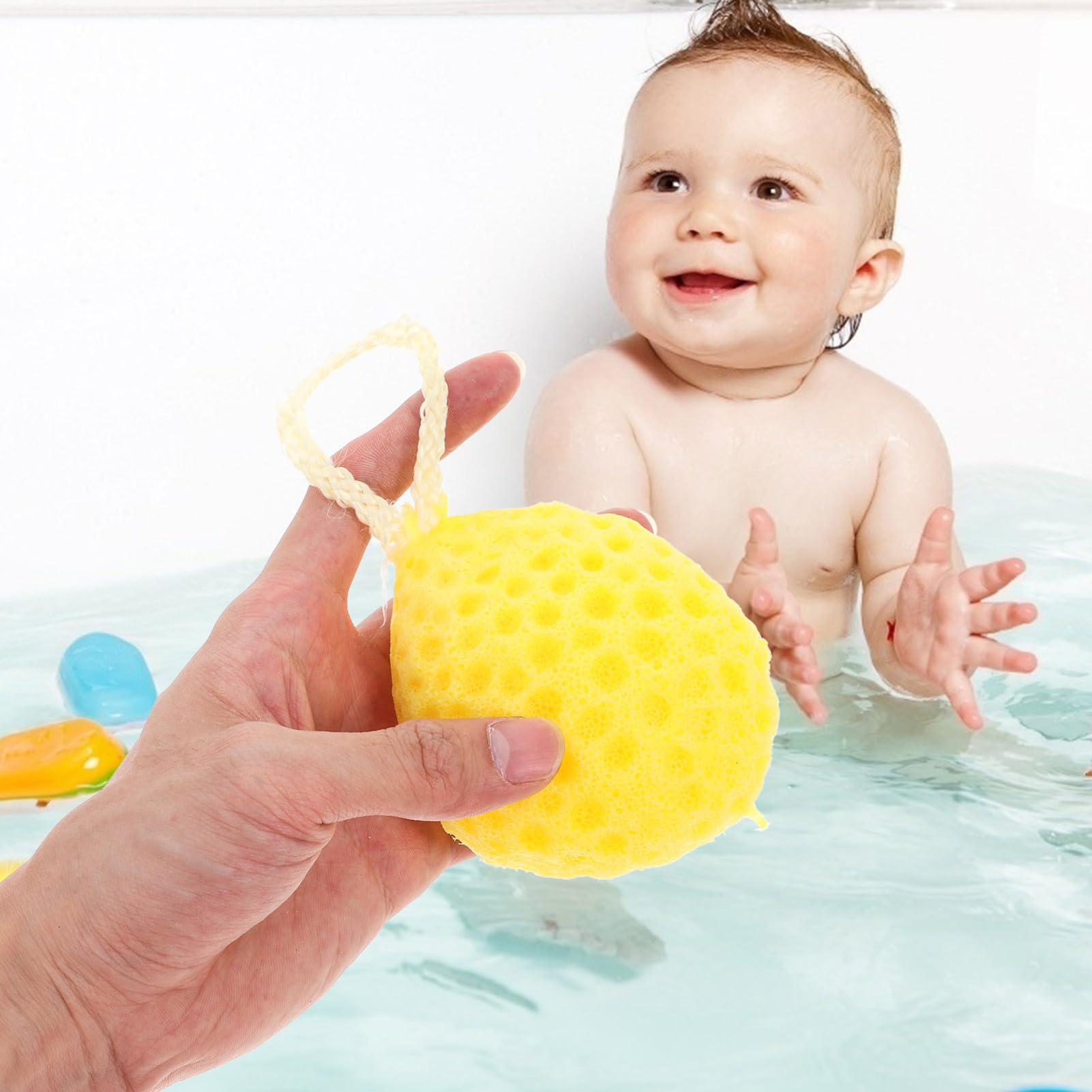 6 Piezas Esponja de Baño Forma Gota Estilo Panal sin Látex Esponjas de Ducha Exfoliantes de Baño para Limpieza de Ducha Familiar Color Aleatorio