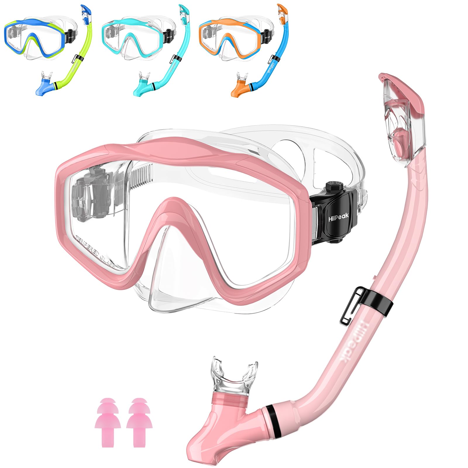 Hiipeak Gafas Snorkel Niño, Snorkel para niños, Gafas de Buceo para Adolescentes, Mascara Buceo para niños y niñas, Gafas de Buceo antivaho y antifugas con Snorkel seco para bucear y bucear