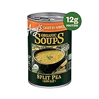 Vista 3 de Amy's Sopa, sopa vegana enlatada de guisantes partidos, ligera en sodio, sin gluten, hecha con verduras orgánicas, 14.1 onzas (paquete de 12)