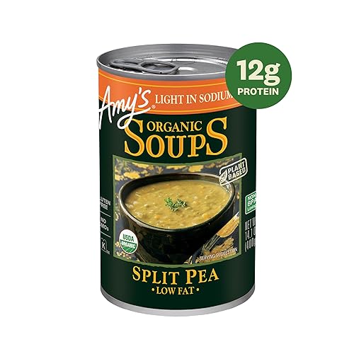 Miniatura 3 de Amy's Sopa, sopa vegana enlatada de guisantes partidos, ligera en sodio, sin gluten, hecha con verduras orgánicas, 14.1 onzas (paquete de 12)