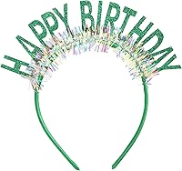 Vista 15 de CIEHER Diadema de corona de cumpleaños para mujeres y niñas, tiara con decoraciones - negro