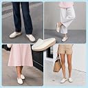 FAUSTO FST FJDWC-7050 WHITE-41 Women White Back Open Side Stitched Slip On Shoe | Half Cut Round Toe Shoes with Memory Cushioned Footbed | Outing Comfort, Evening, Casual Office Wear (8 UK) gallery image