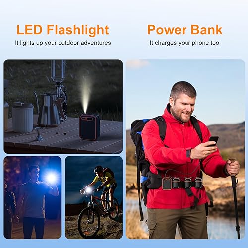 Miniatura 2 de Ventilador de cintura portátil con 3 ventiladores pequeños para viento fuerte 10 veces y amplia área de enfriamiento, batería de 10000 mAh durante