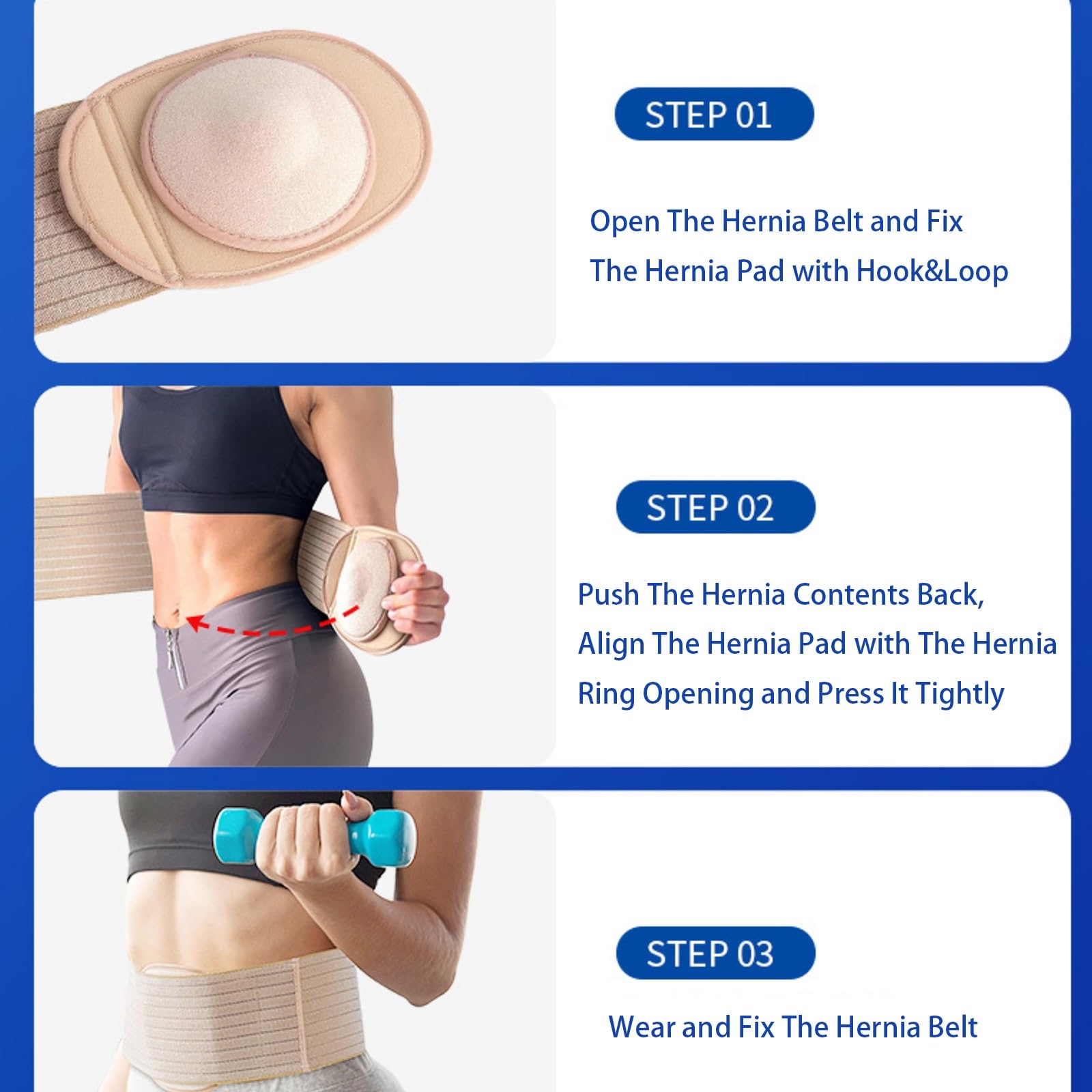 Cintura Ernia Ombelicale per Uomo e Donna, Fascia Ernia Ombelicale Regolabile per Donna Addominale con Cuscinetto di Compressione per Alleviare Il Dolore(Large)