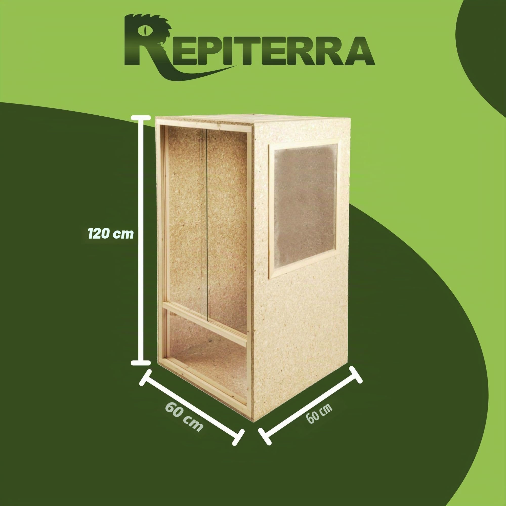 Terrario de madera (60 x 120 x 60 cm, ventilación lateral y ventilación)