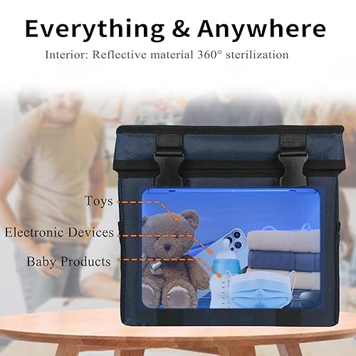 Miniatura 4 de Caja desinfectante de luz UV, limpiador plegable portátil y máquina de desinfección con temporizador de 3 niveles, bolsa de limpieza UV para