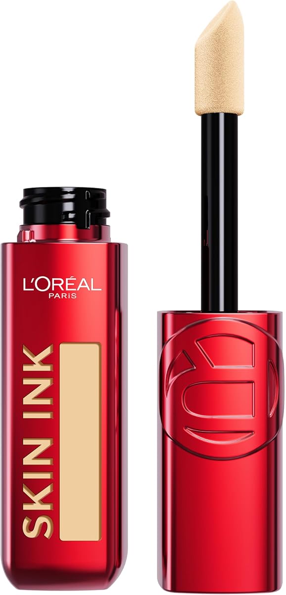 L'Oreal Paris Infallible Skin Ink 2 en 1 Base corrector maquillaje facial híbrido, resistente a la transferencia hasta 48 horas con cobertura media, 130 medio frío