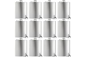 Hip Flasks for Liquor - 12 pcs 8Oz Engraved Stainless Flask