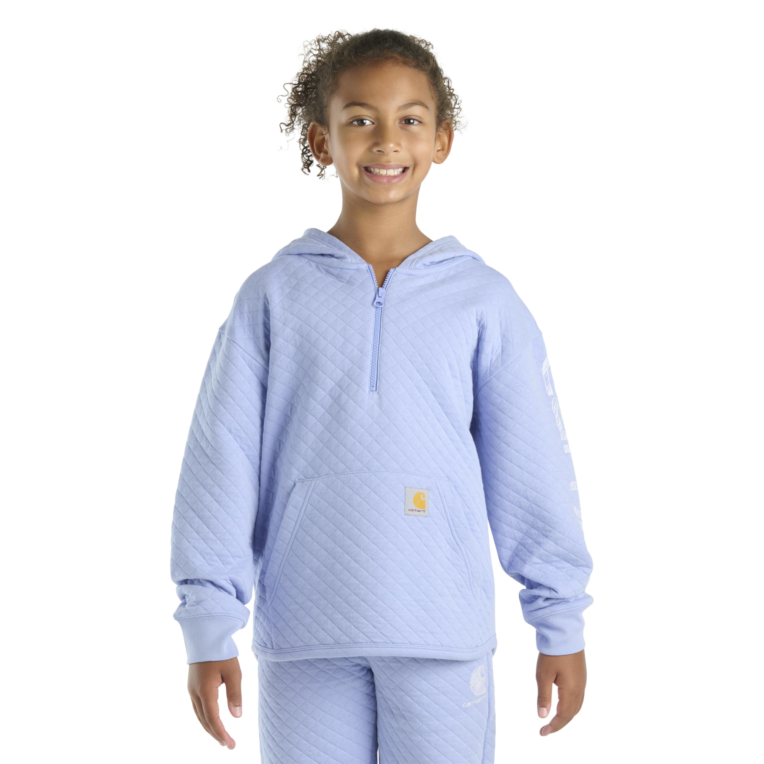 Carhartt Long-Sleeve Quilted Jersey Half Zip Sweatshirt - Girls Felpa con Cappuccio Bambine e Ragazze