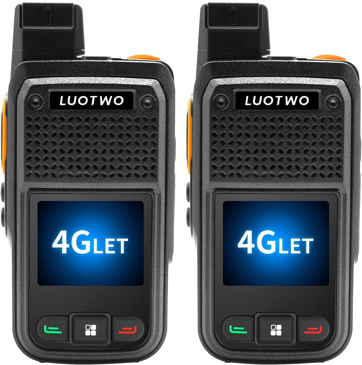 LUOTWO W500 2 Pack Global Walkie Talkie Unlimited Range with SIM Card 4G Walkie Talkie Long Range POC Radio Two Way Radios for Adults LTE 8000mAh Intercom 5000KM with GPS Lifetime Use Without Renewal