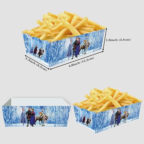 Miniatura 2 de Suministros de fiesta de princesa de cumpleaños de Frozen, 18 piezas de decoraciones de cumpleaños congelados, bandejas de papel para alimentos,