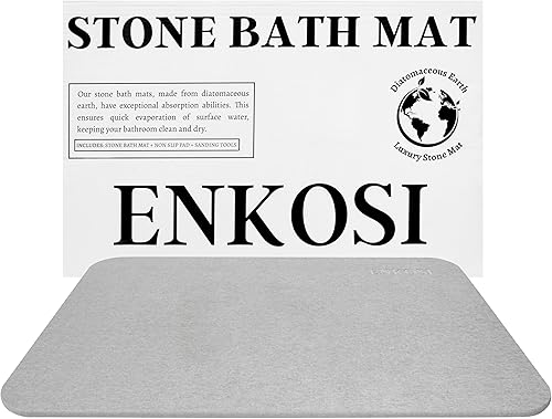 ENKOSI Tapete de baño de piedra, tapete de baño de lujo, tapete de baño de piedra, tapete de baño de piedra para ducha, tapete de piedra de baño,