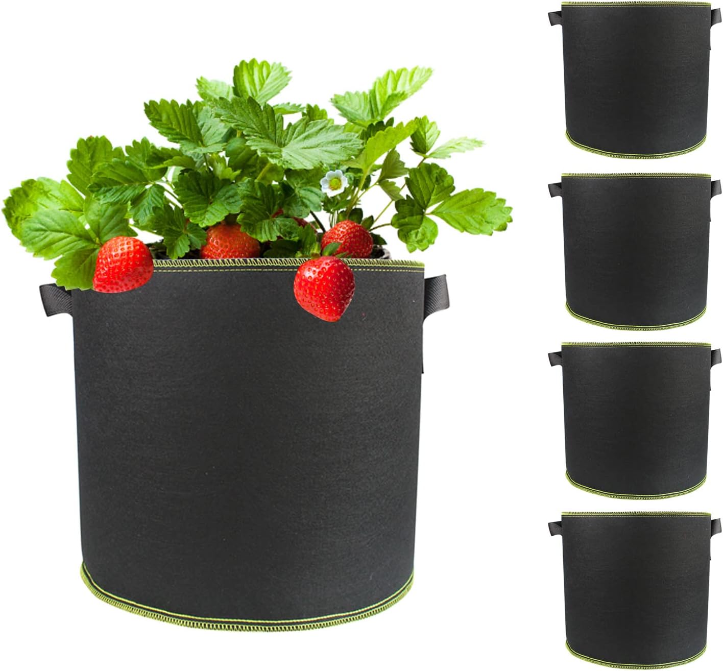 DAYONG Plant Grow Bags,5 Packs 5 Gallon Premium Thichkened Felt Non-Woven Fabric Pots with Durable Handles, Indoor Outdoor Garden Planting Bag for Vegetables, Potato, Tomato, Flower,Herbs